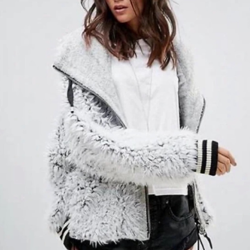 Free people hooded fur jacket